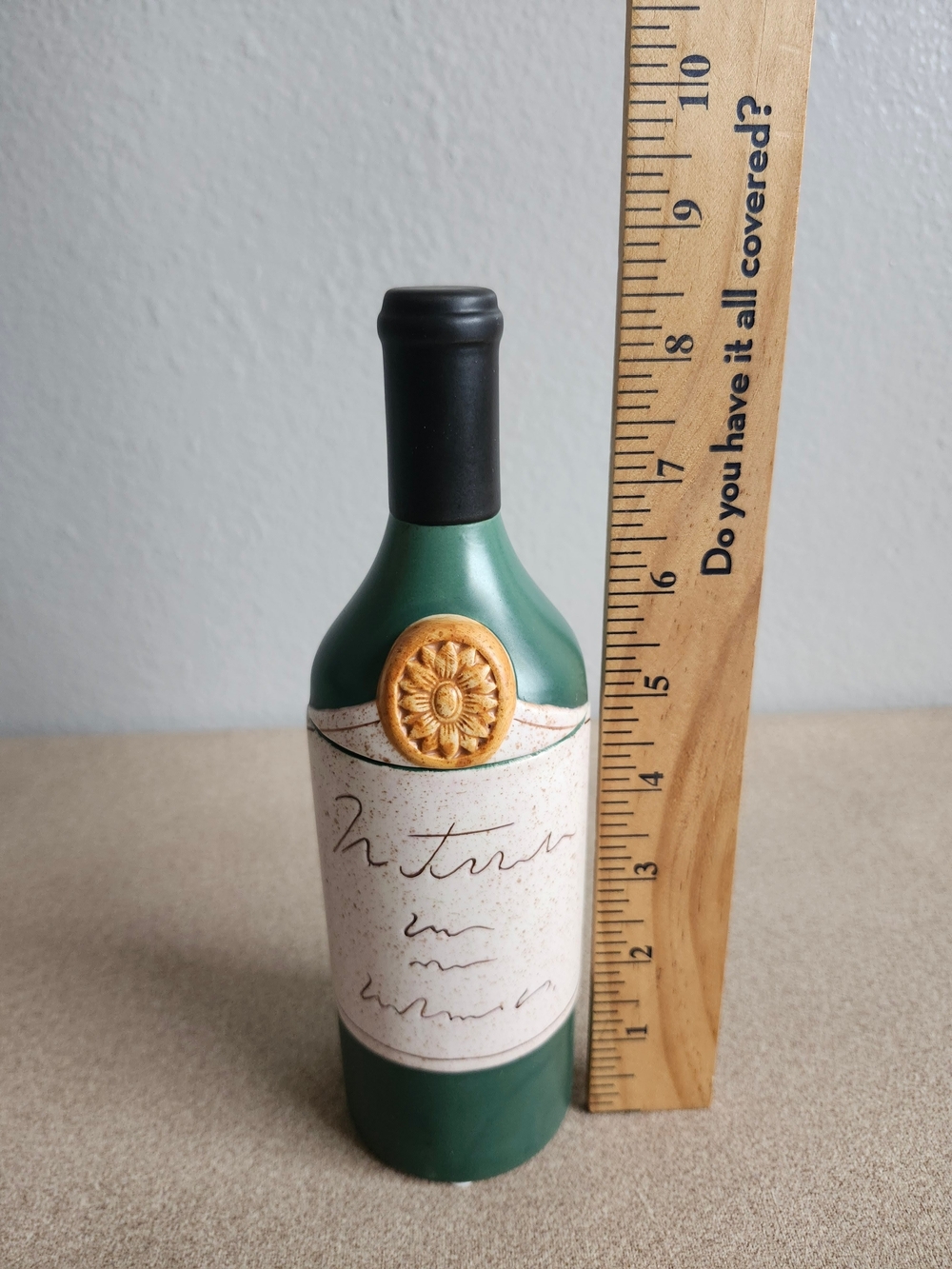 Yankee Candle Vintage Ceramic Wine Bottle Votive Tealight Holder Green 8.5" 2pcs